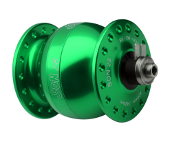 Schmidt SON 28 Nabendynamo Hellgruen Eloxiert 36 Loch