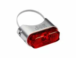 Schmidts SON Ruecklicht Sattelstuetze Ohne Kabel Farbe Silber Glas Rot