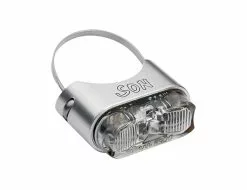 Schmidts SON Ruecklicht Sattelstuetze Ohne Kabel Farbe Silber Glas Klar