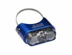 Schmidts SON Ruecklicht Sattelstuetze Ohne Kabel Farbe Blau Glas Klar