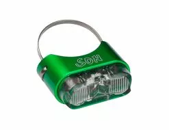 Schmidts SON Ruecklicht Sattelstuetze Ohne Kabel Farbe Gruen Glas Klar